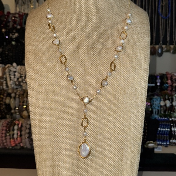 Baroque Pearl Y style Necklace - Picture 2 of 2